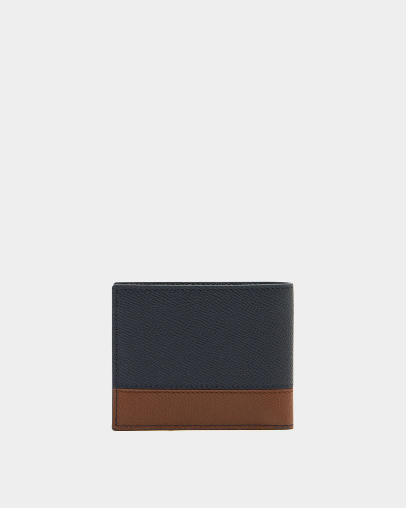 Bally Essential Wallet in Navy Blue Grained Leather