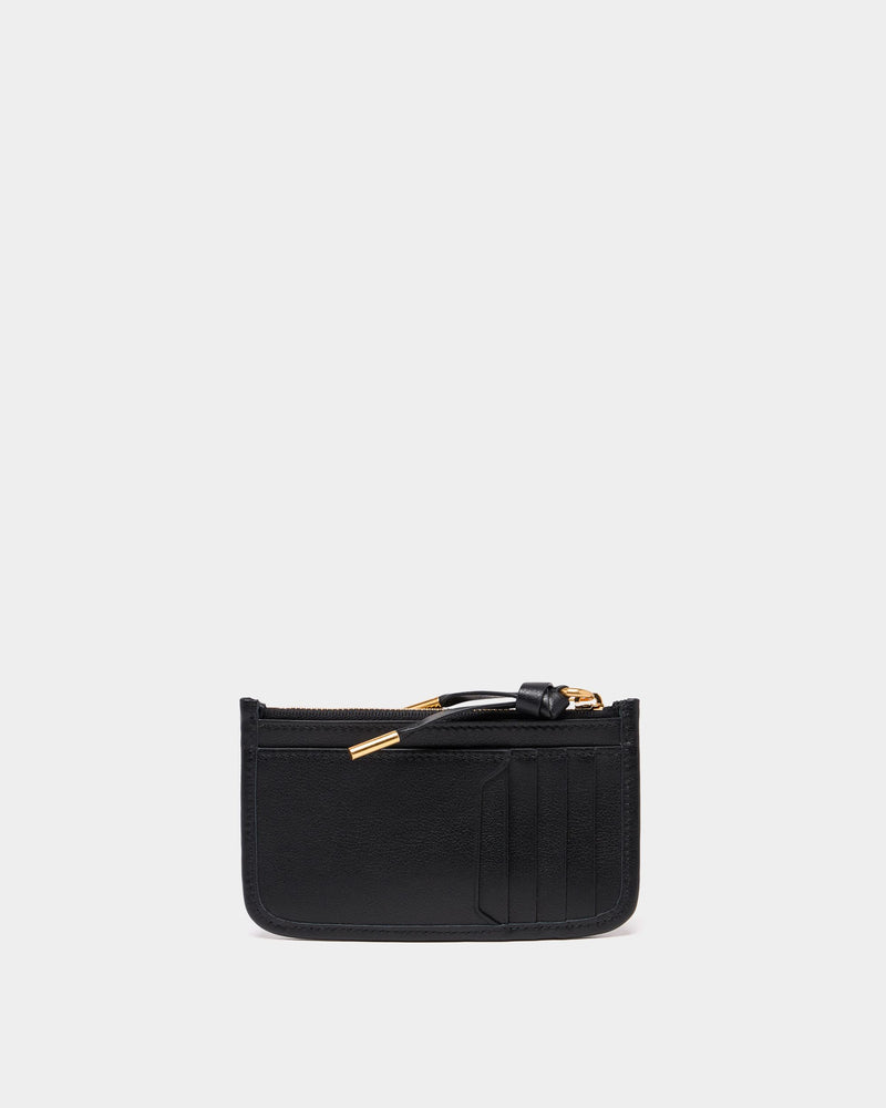 Bally Essential Zipped Card Holder in Black Leather