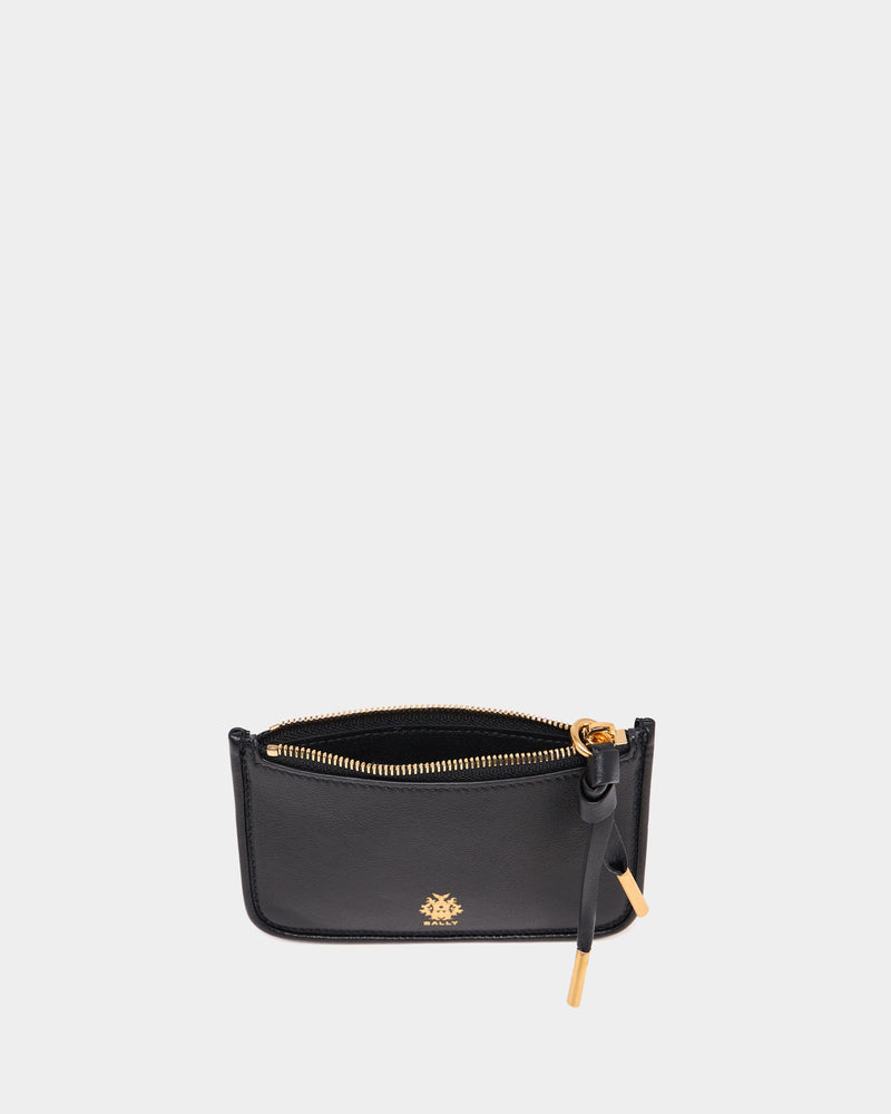 Bally Essential Zipped Card Holder in Black Leather