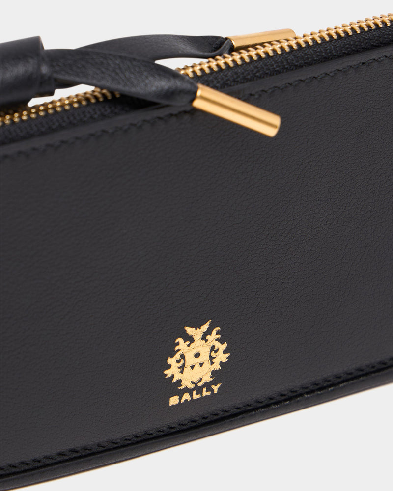 Bally Essential Zipped Card Holder in Black Leather