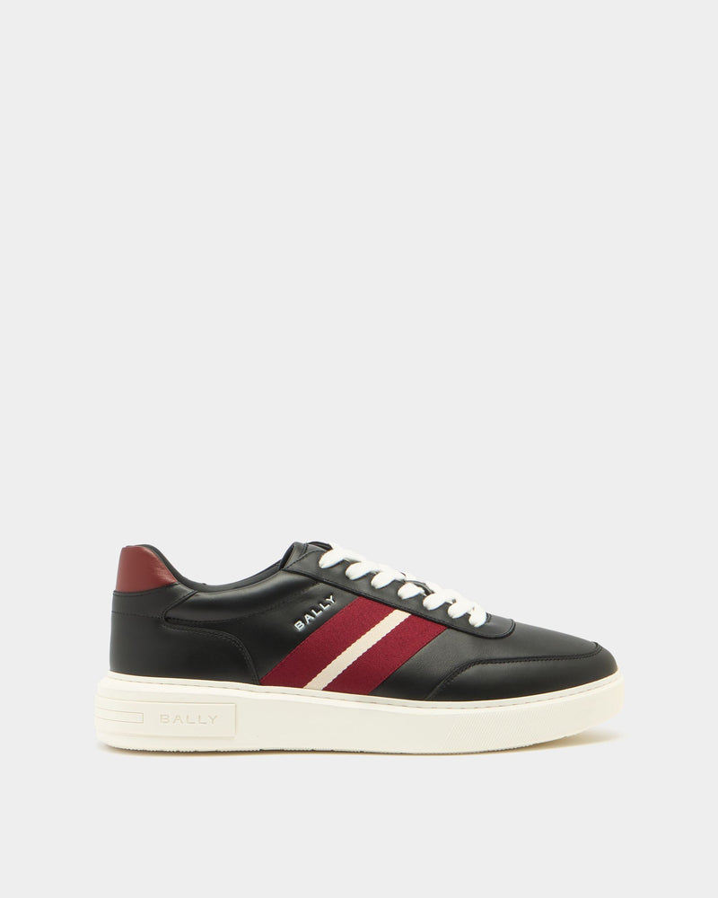 Bally Lift Sneaker in Black and Red Leather