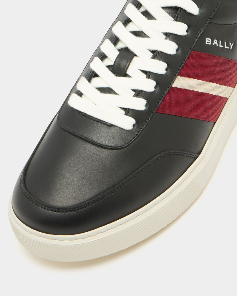 Bally Lift Sneaker in Black and Red Leather