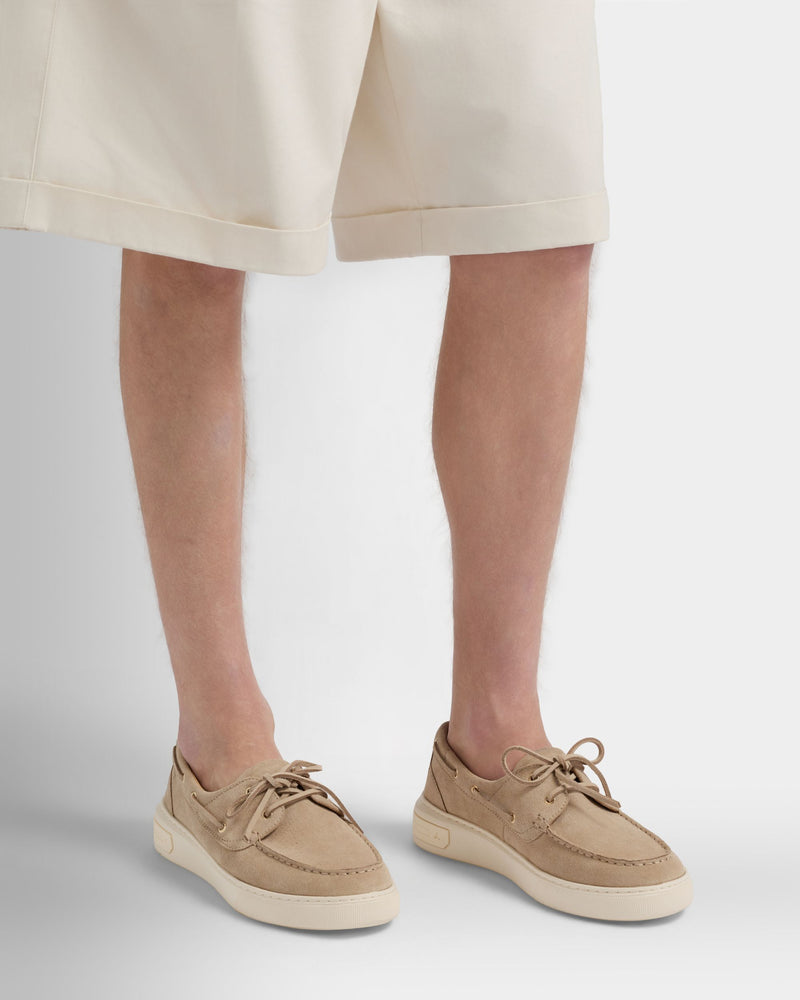 Bally Lift Sneaker in Light Beige Suede