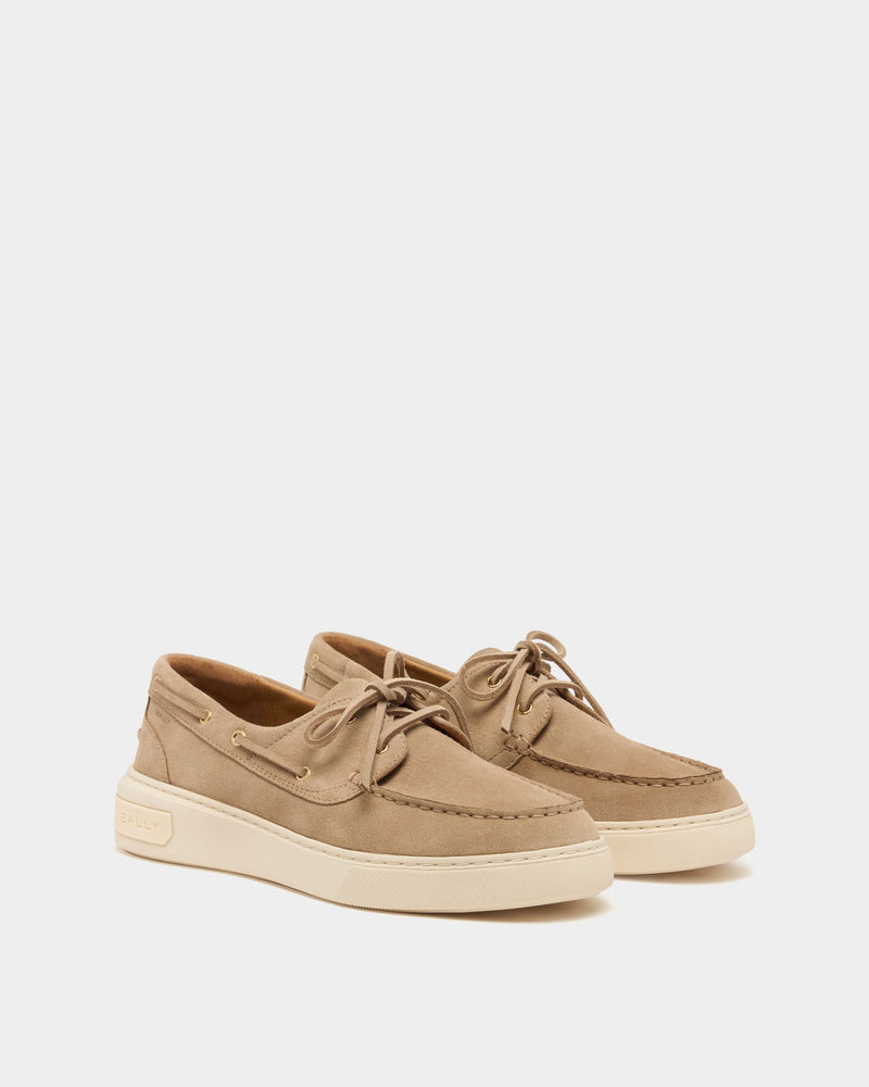 Bally Lift Sneaker in Light Beige Suede