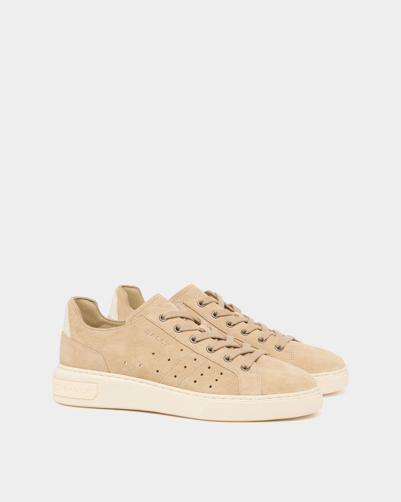 Bally Lift Sneaker in Light Beige Suede