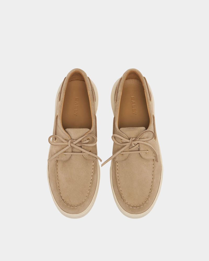 Bally Lift Sneaker in Light Beige Suede