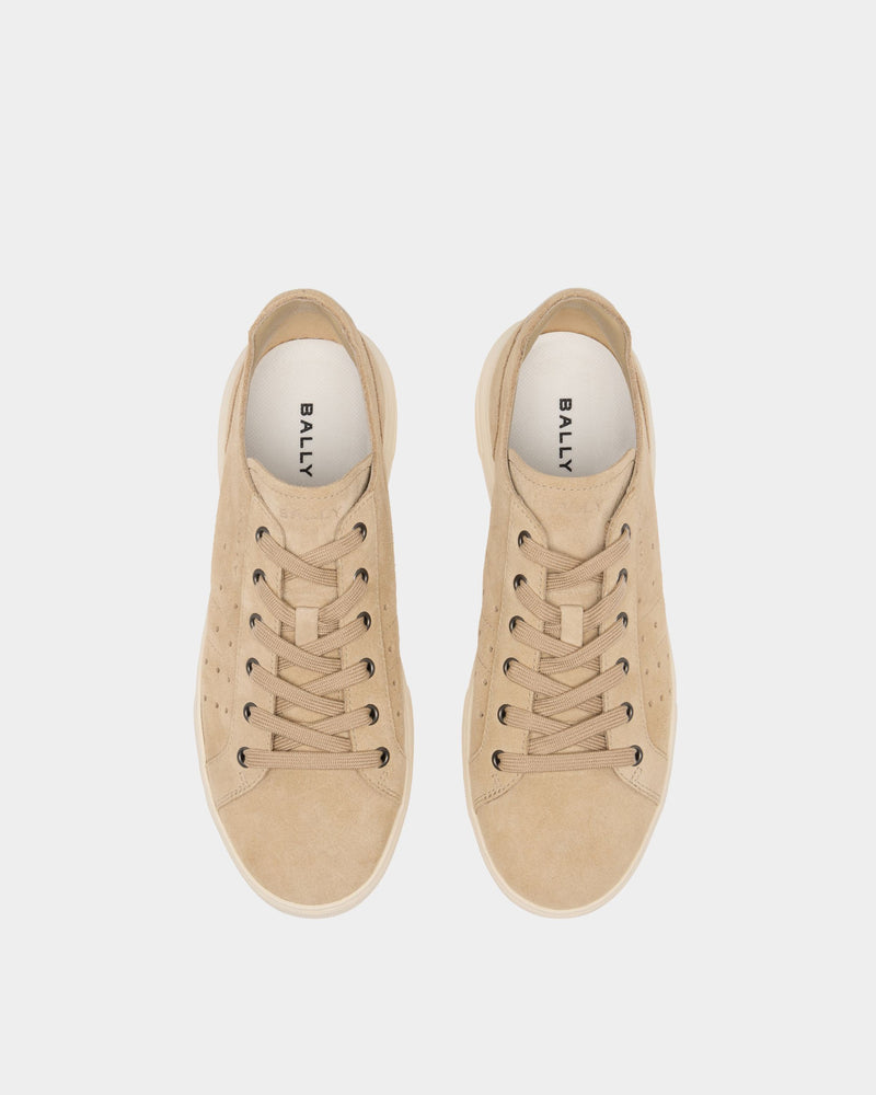 Bally Lift Sneaker in Light Beige Suede