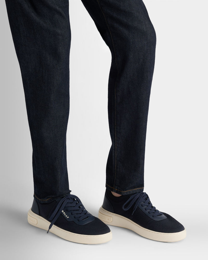 Bally Lift Sneaker in Navy Blue Fabric
