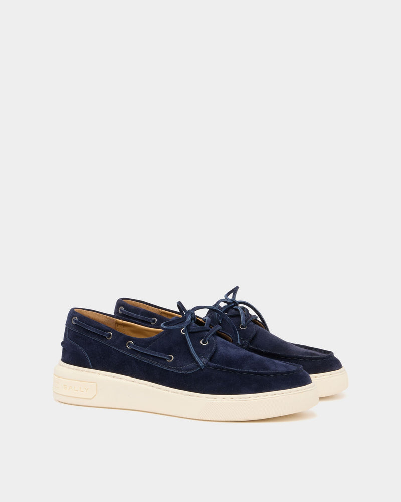 Bally Lift Sneaker in Navy Blue Suede