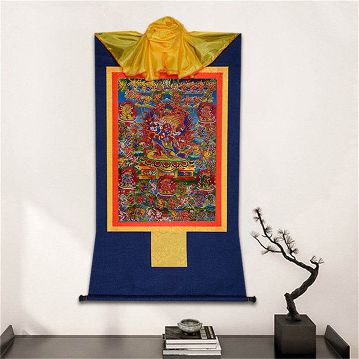 Bardo Thodol-58 Wrathful Deities - Tibetan thangka painting, detailed view