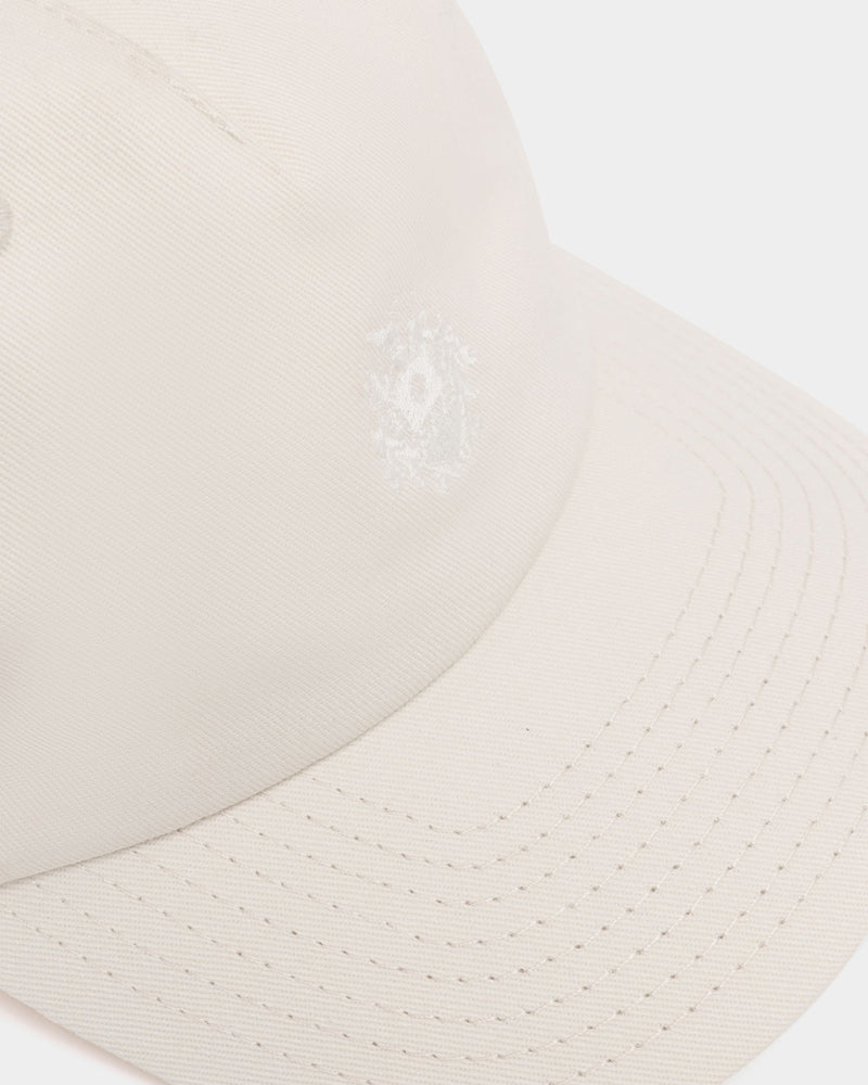 Baseball Hat in Ivory Cotton With a Bally Crest