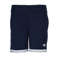 Youth navy basketball shorts with contrast hem stripe and side hand pockets