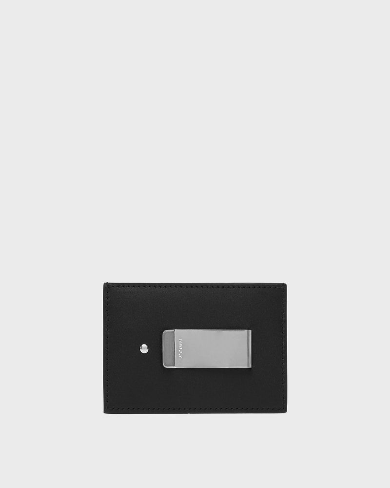 Beckett Card Holder in Black Leather