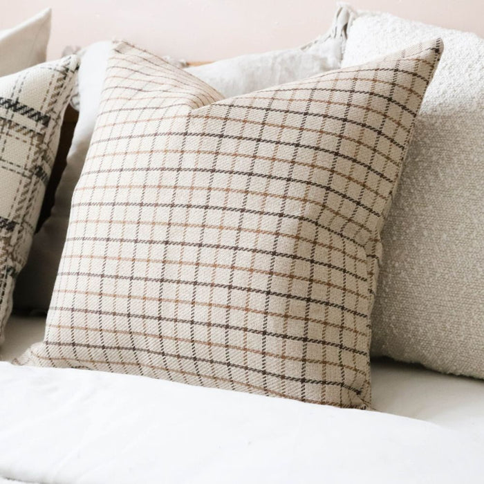 Beige Grid Cushion