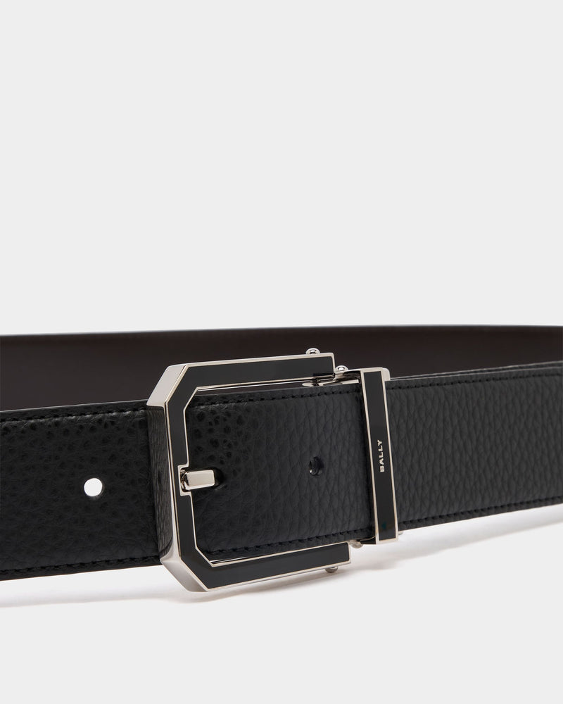 Beryl 35 mm Adjustable And Reversible Belt in Black And Ebano Leather