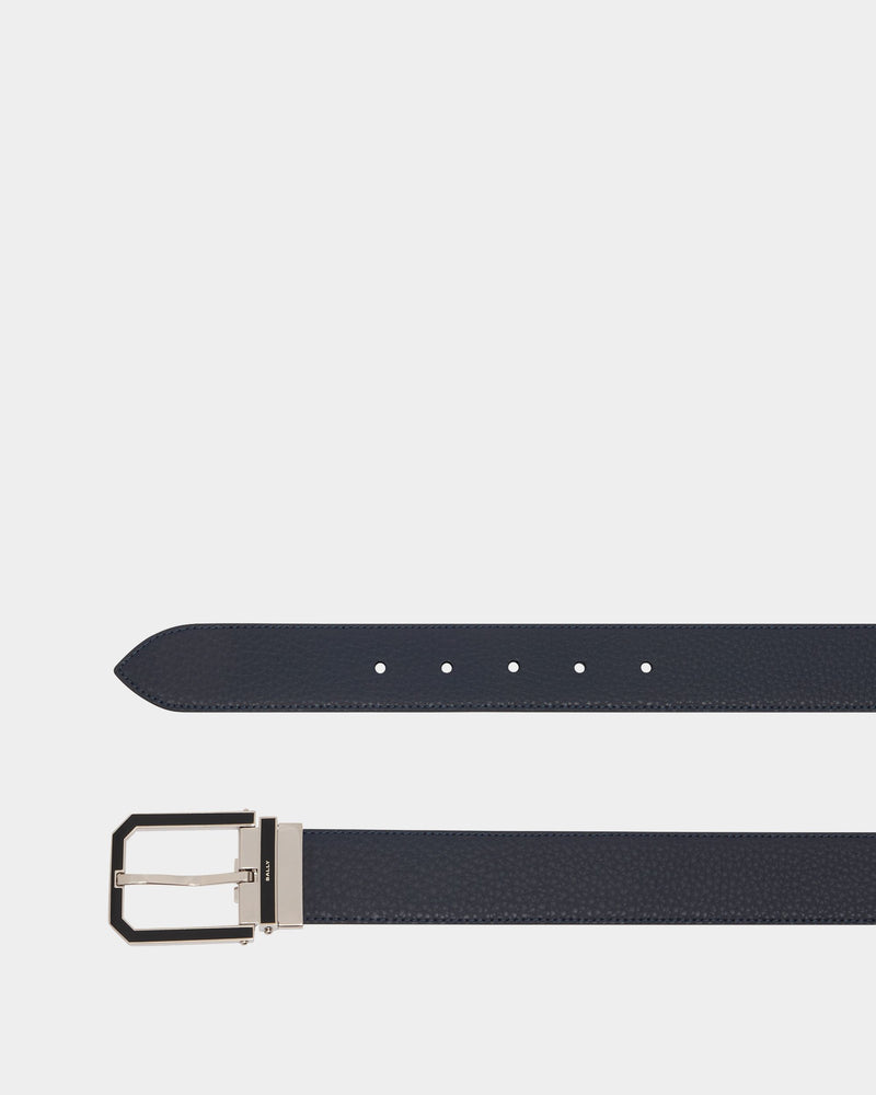 Beryl 35 mm Adjustable And Reversible Belt in Navy Blue And Black Leather