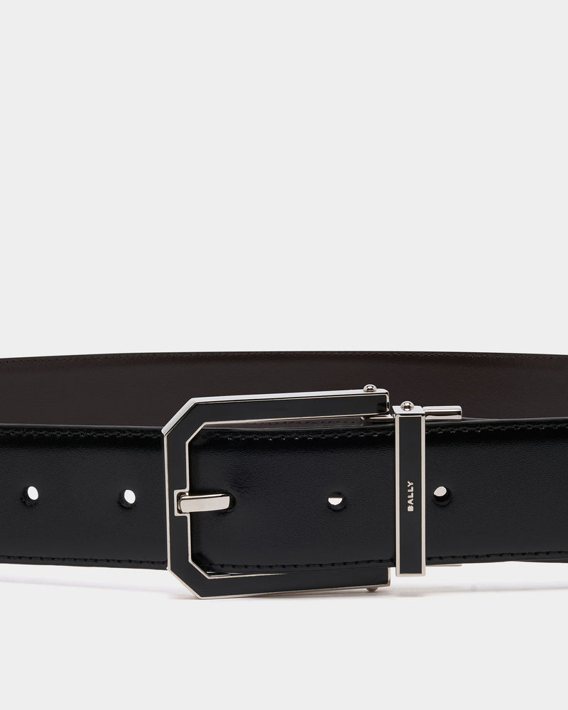 Beryl 35mm Reversible And Adjustable Belt in Black And Deep Burgundy Leather