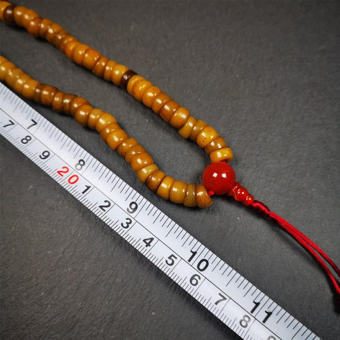 Bevel Cut Yak Bone Mala 0.32" - Tibetan Buddhist mala beads, view 8