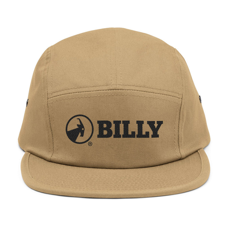 BILLY 5 Panel Cap (Black Horizontal Logo - Embroidery) — AVAILABLE IN 6 COLORS