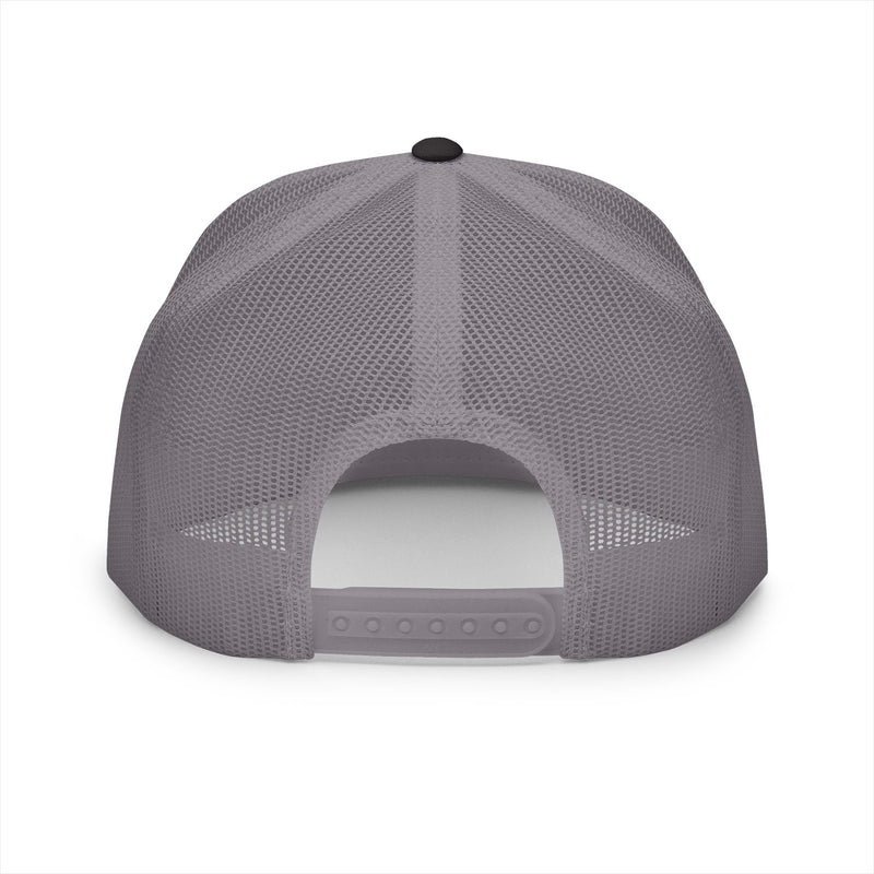 BILLY 5 Panel Flat Bill Trucker Cap (Black Goat - Embroidery) — AVAILABLE IN 10 COLORS
