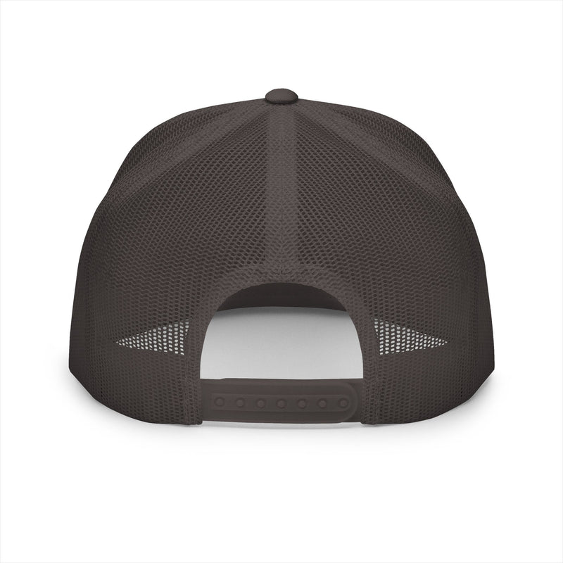 BILLY 5 Panel Flat Bill Trucker Cap (White Goat - Embroidery) — AVAILABLE IN 6 COLORS