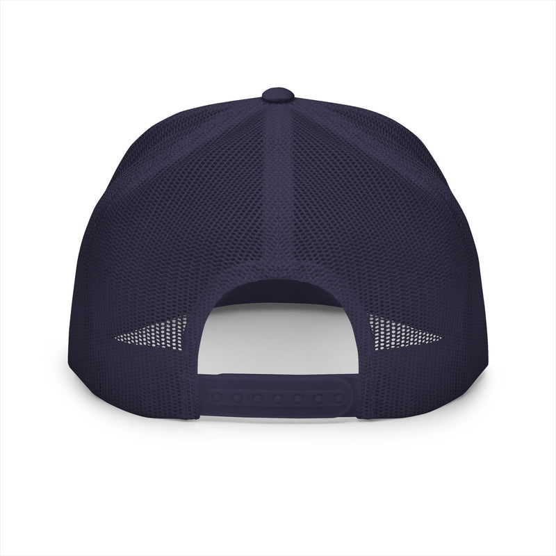 BILLY 5 Panel Flat Bill Trucker Cap (White Goat - Embroidery) — AVAILABLE IN 6 COLORS