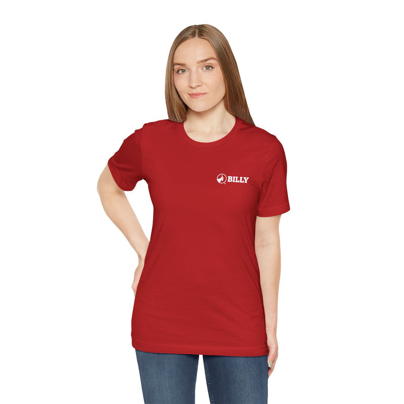 BILLY Adult Unisex Jersey Short Sleeve Tee (White Horizontal Logo - LCP)