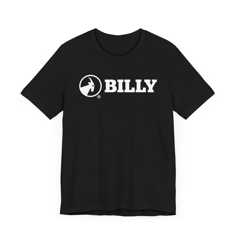 BILLY Adult Unisex Jersey Short Sleeve Tee (White Horizontal Logo)