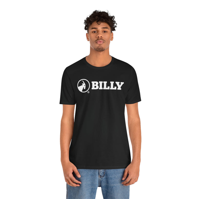 BILLY Adult Unisex Jersey Short Sleeve Tee (White Horizontal Logo)