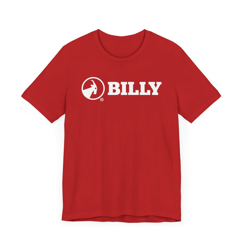 BILLY Adult Unisex Jersey Short Sleeve Tee (White Horizontal Logo)