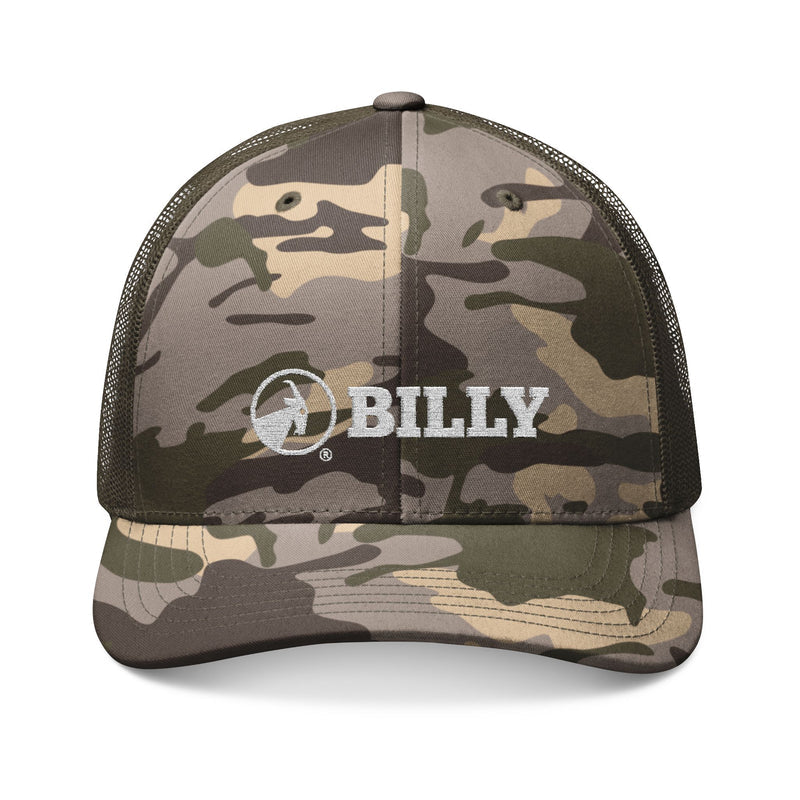 BILLY Camouflage Trucker Hat (White Horizontal Logo - Embroidery)