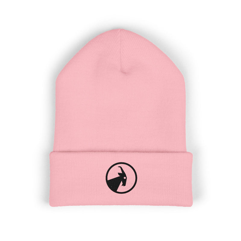 BILLY Classic Cuffed Beanie (Black Goat - Embroidery) — AVAILABLE IN 7 COLORS