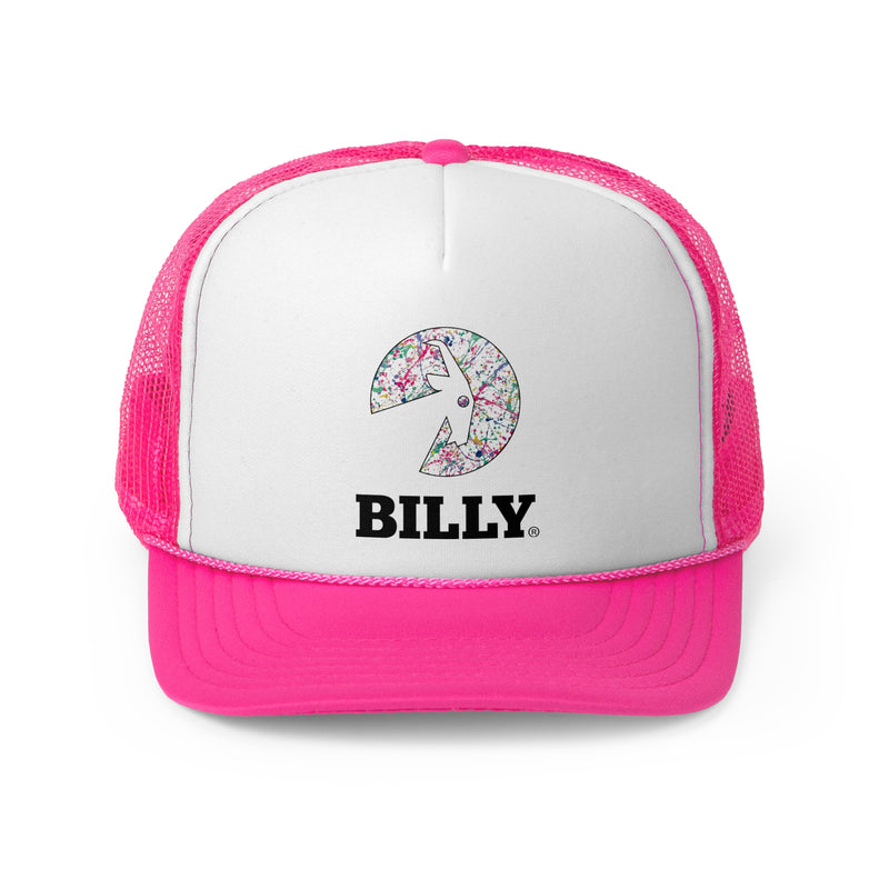 BILLY Foam Trucker Cap (Sasha Splatter - Black Print) — AVAILABLE IN 2 COLORS