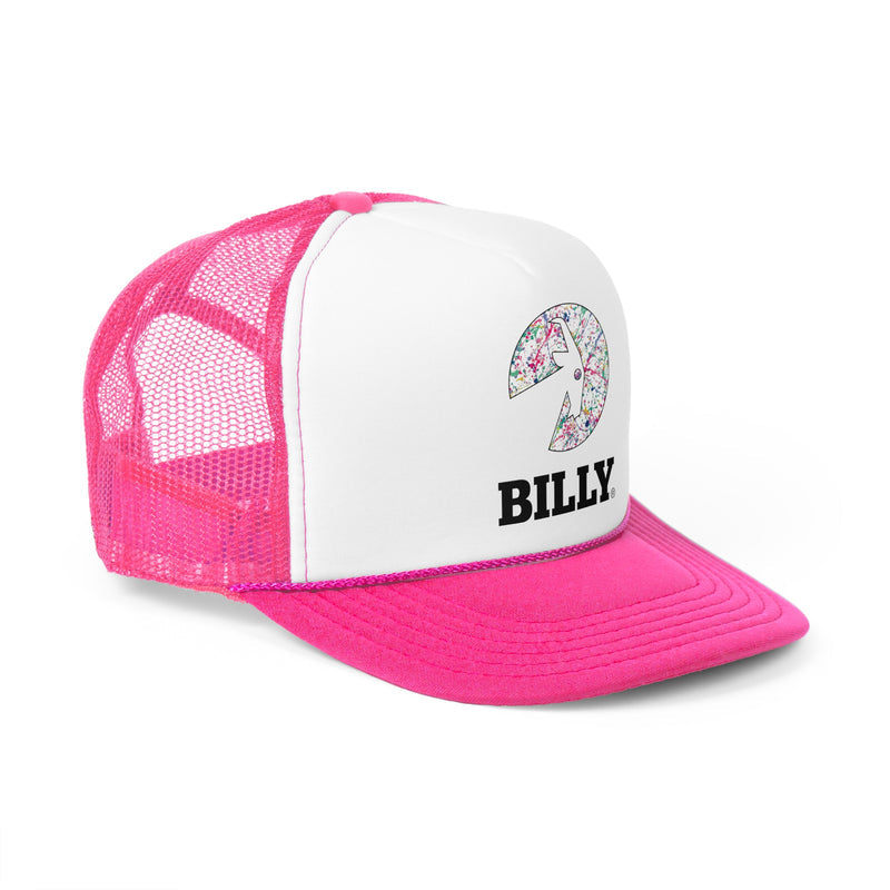 BILLY Foam Trucker Cap (Sasha Splatter - Black Print) — AVAILABLE IN 2 COLORS