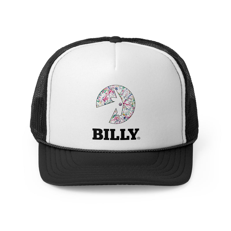 BILLY Foam Trucker Cap (Sasha Splatter - Black Print) — AVAILABLE IN 2 COLORS