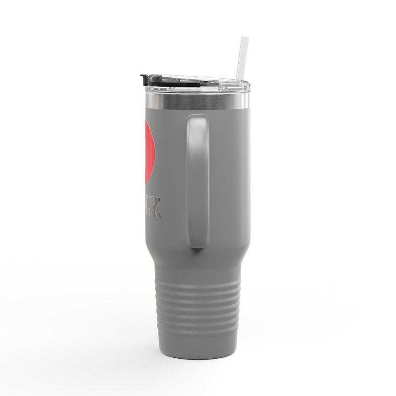 BILLY Insulated Travel Mug, 40oz (Red/Black Vertical Logo)
