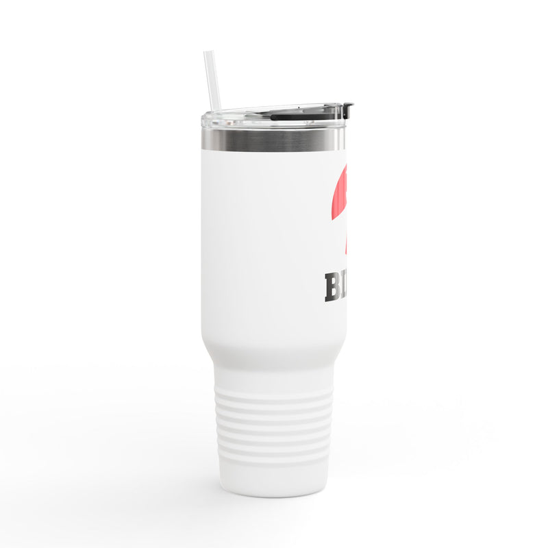 BILLY Insulated Travel Mug, 40oz (Red/Black Vertical Logo)