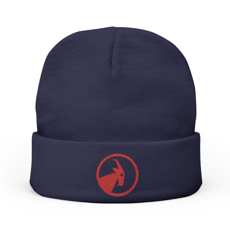 BILLY Knit Beanie (Red Goat - Embroidery) — AVAILABLE IN 6 COLORS