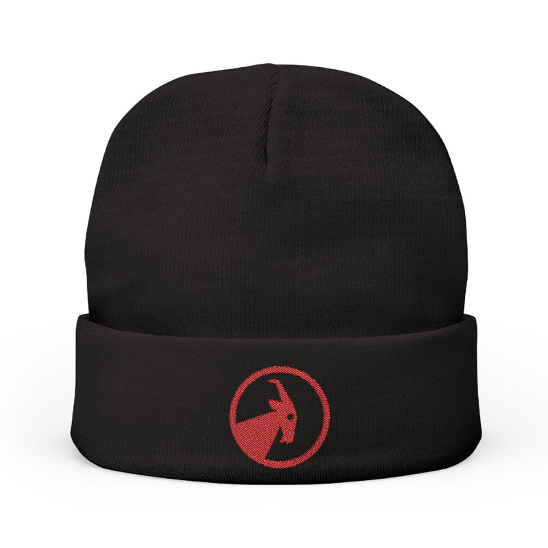 BILLY Knit Beanie (Red Goat - Embroidery) — AVAILABLE IN 6 COLORS