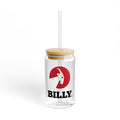 BILLY Sipper Glass, 16oz (Red/Black Vertical Logo)