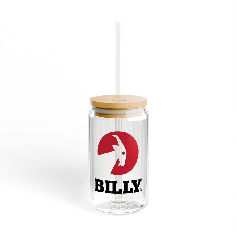 BILLY Sipper Glass, 16oz (Red/Black Vertical Logo)
