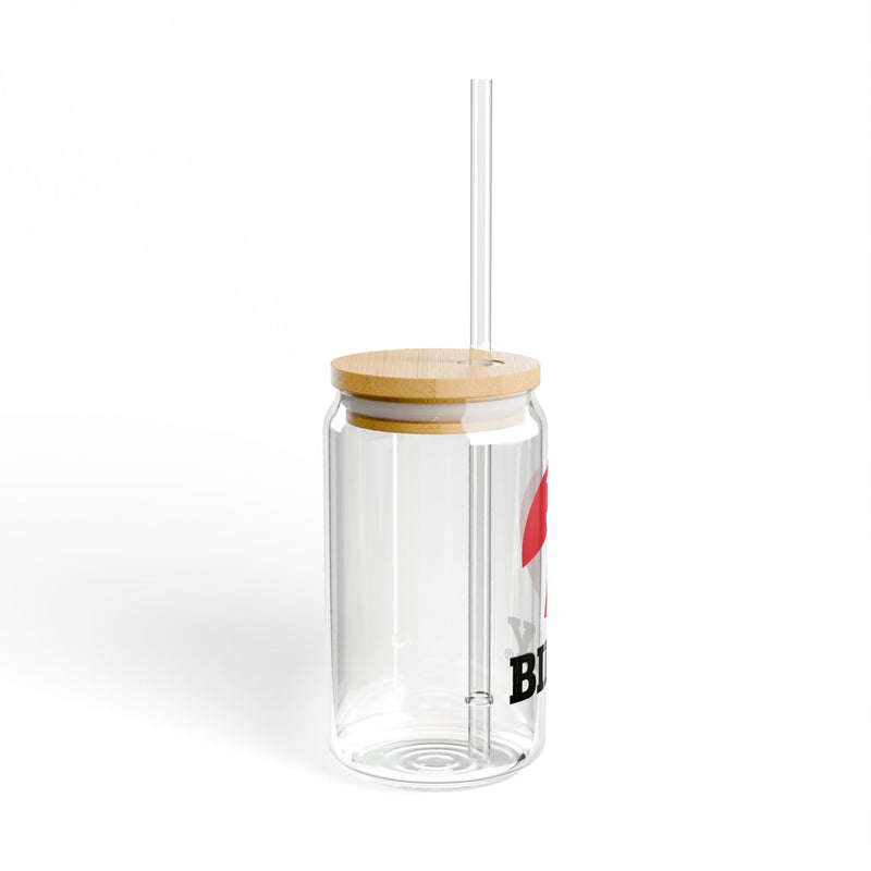 BILLY Sipper Glass, 16oz (Red/Black Vertical Logo)