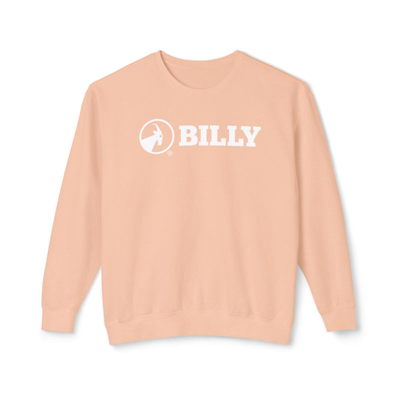 BILLY Unisex Lightweight Crewneck Sweatshirt (White Horizontal Logo) — AVAILABLE IN 5 COLORS