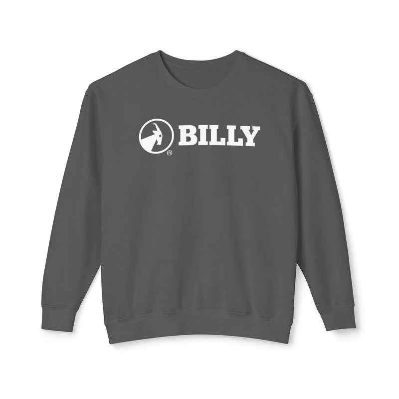 BILLY Unisex Lightweight Crewneck Sweatshirt (White Horizontal Logo) — AVAILABLE IN 5 COLORS