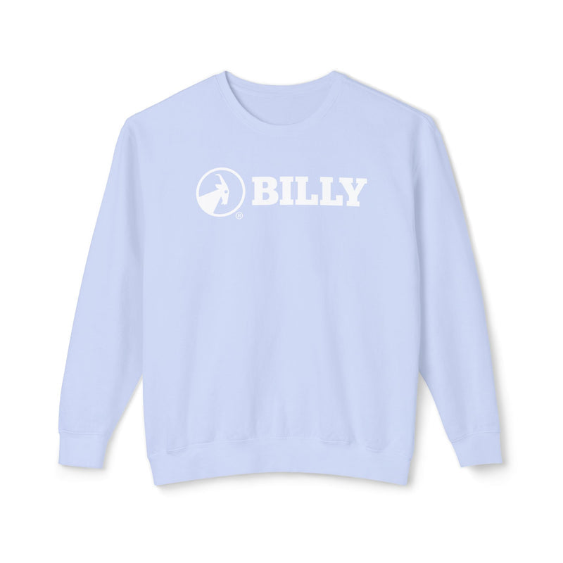 BILLY Unisex Lightweight Crewneck Sweatshirt (White Horizontal Logo) — AVAILABLE IN 5 COLORS