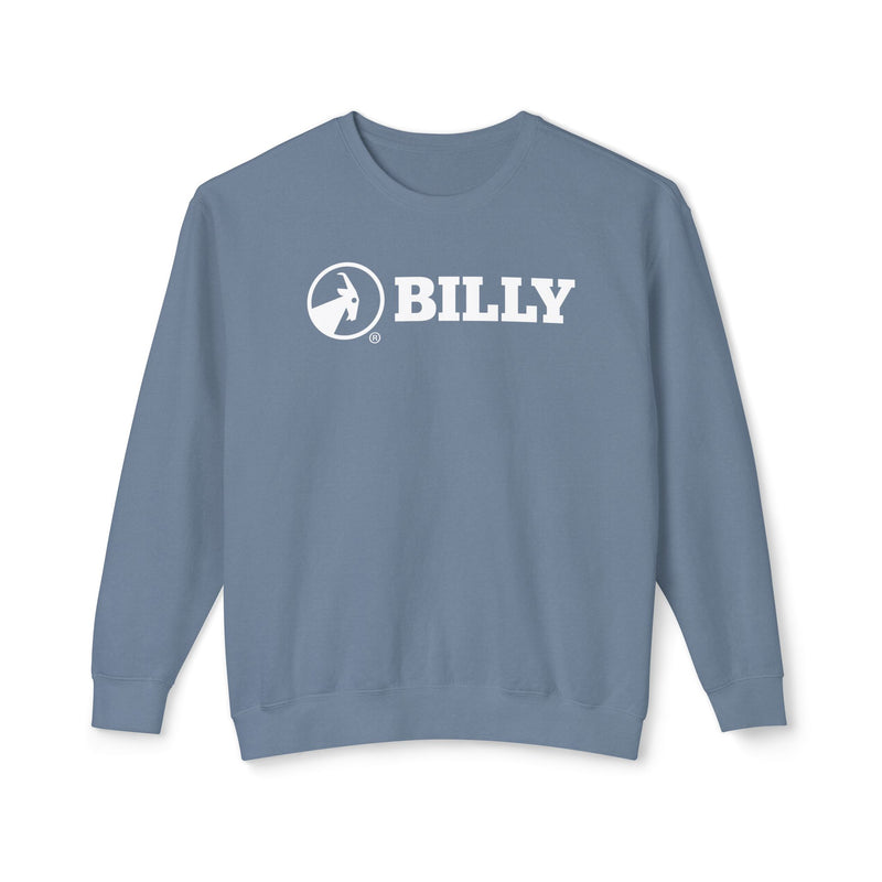 BILLY Unisex Lightweight Crewneck Sweatshirt (White Horizontal Logo) — AVAILABLE IN 5 COLORS