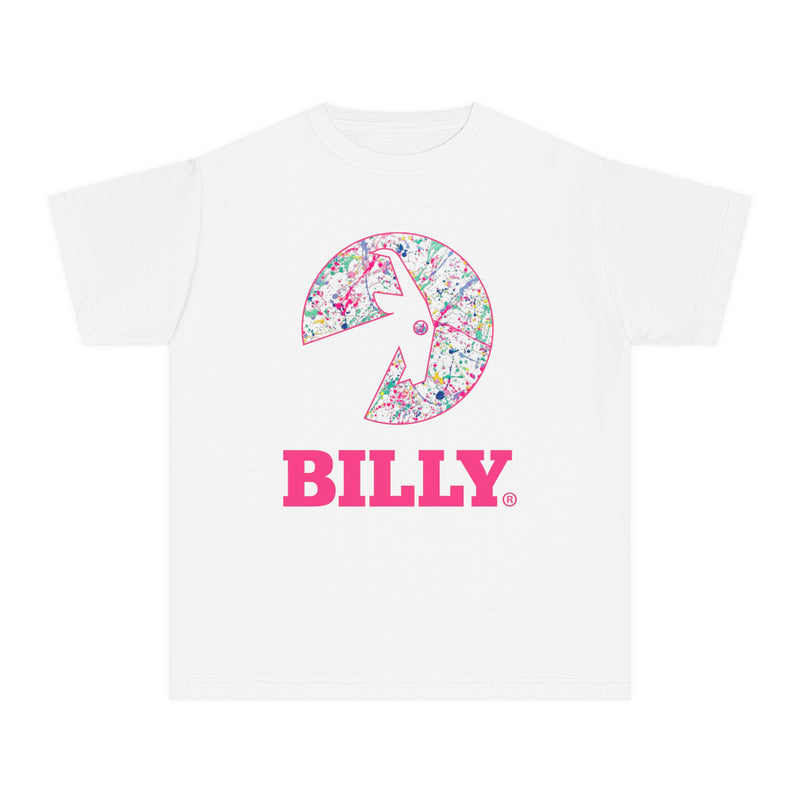 BILLY Youth Midweight Tee (Sasha Splatter - Pink Print)