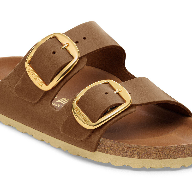 Birkenstock Arizona Big Buckle Narrow Slide Sandal (Women) - Cognac Oiled Leather Sandal - Slide - The Heel Shoe Fitters