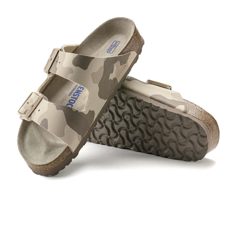 Birkenstock Arizona Soft Footbed Slide Sandal (Women) - Desert Soil Camo Gray Taupe Birko-Flor Sandal - Slide - The Heel Shoe Fitters