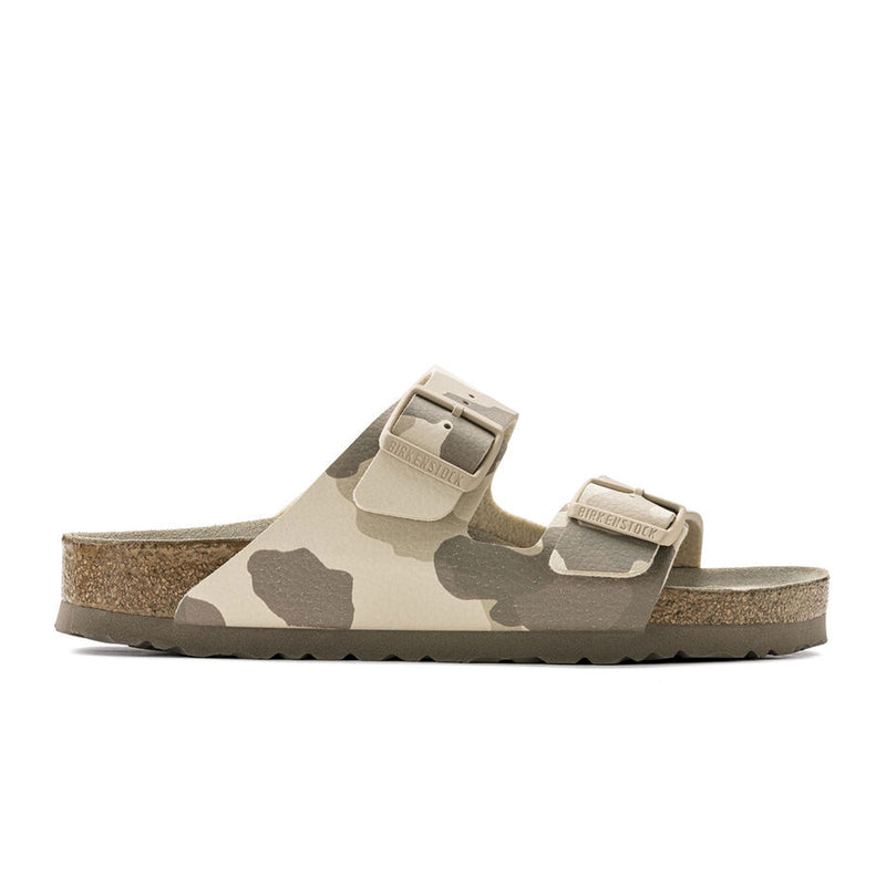 Birkenstock Arizona Soft Footbed Slide Sandal (Women) - Desert Soil Camo Gray Taupe Birko-Flor Sandal - Slide - The Heel Shoe Fitters